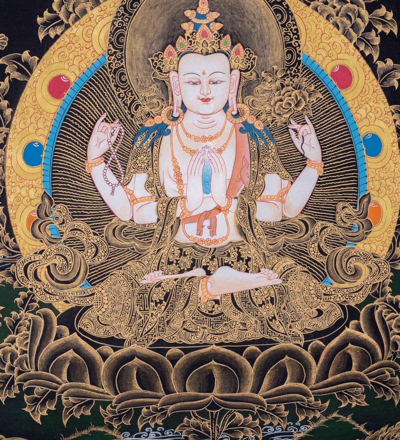 Thangka Painting of Chengresi Bodhisattva