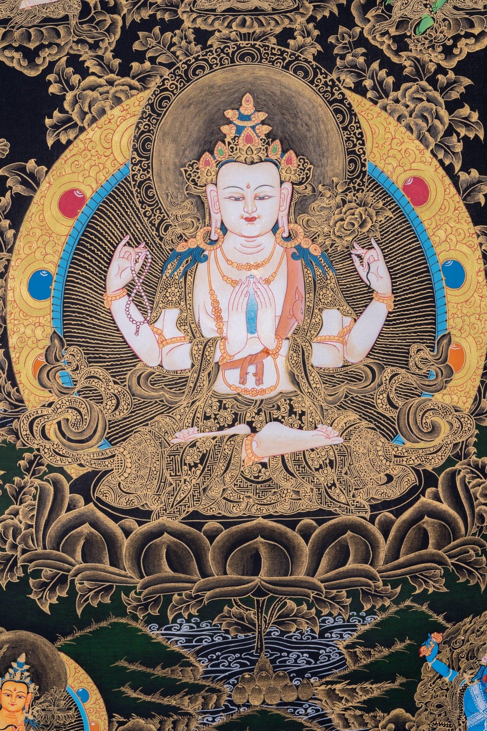 Thangka Painting of Chengresi Bodhisattva