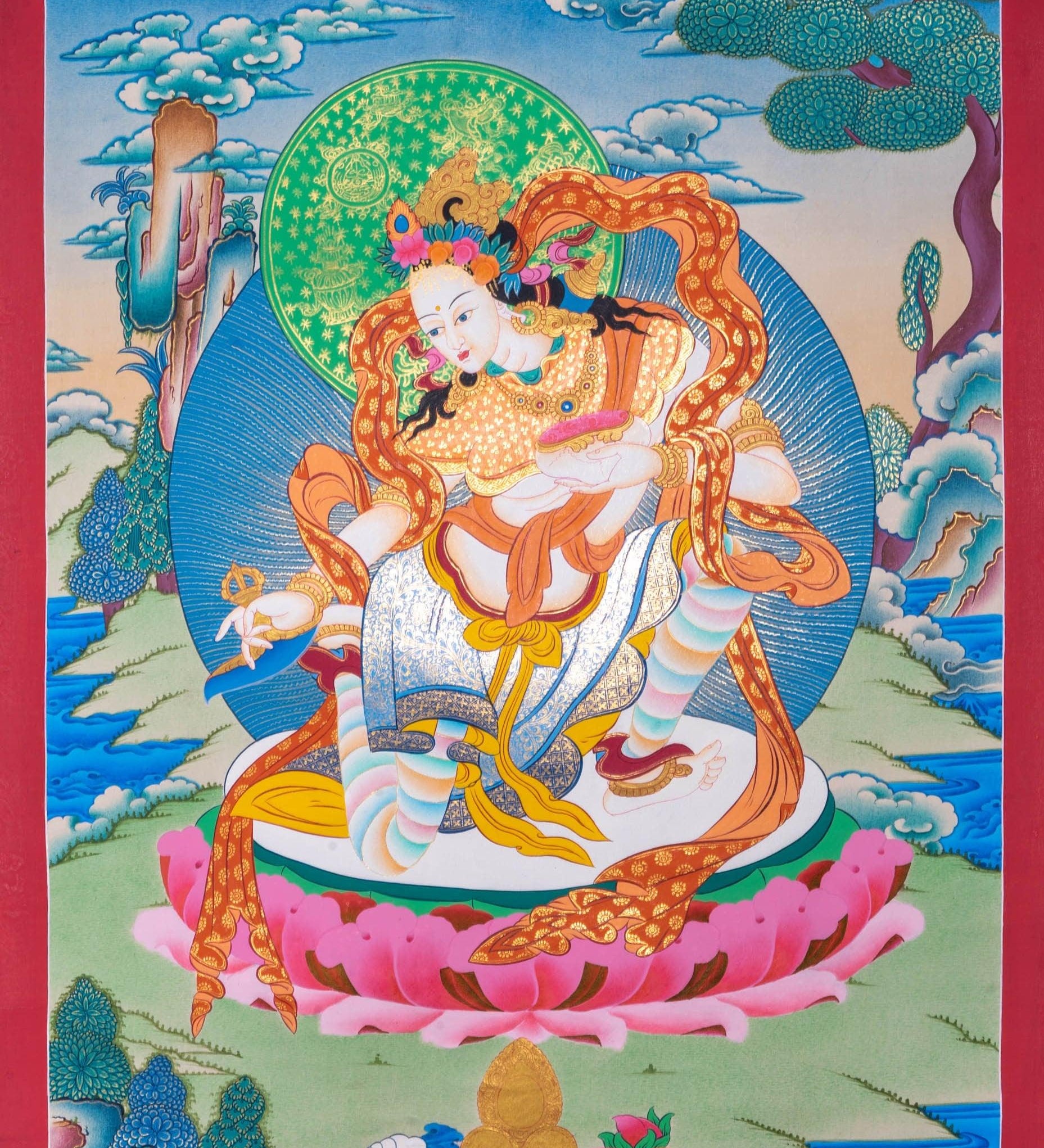 Vajrasattva Shakti Thangka Painting - HimalayasShop