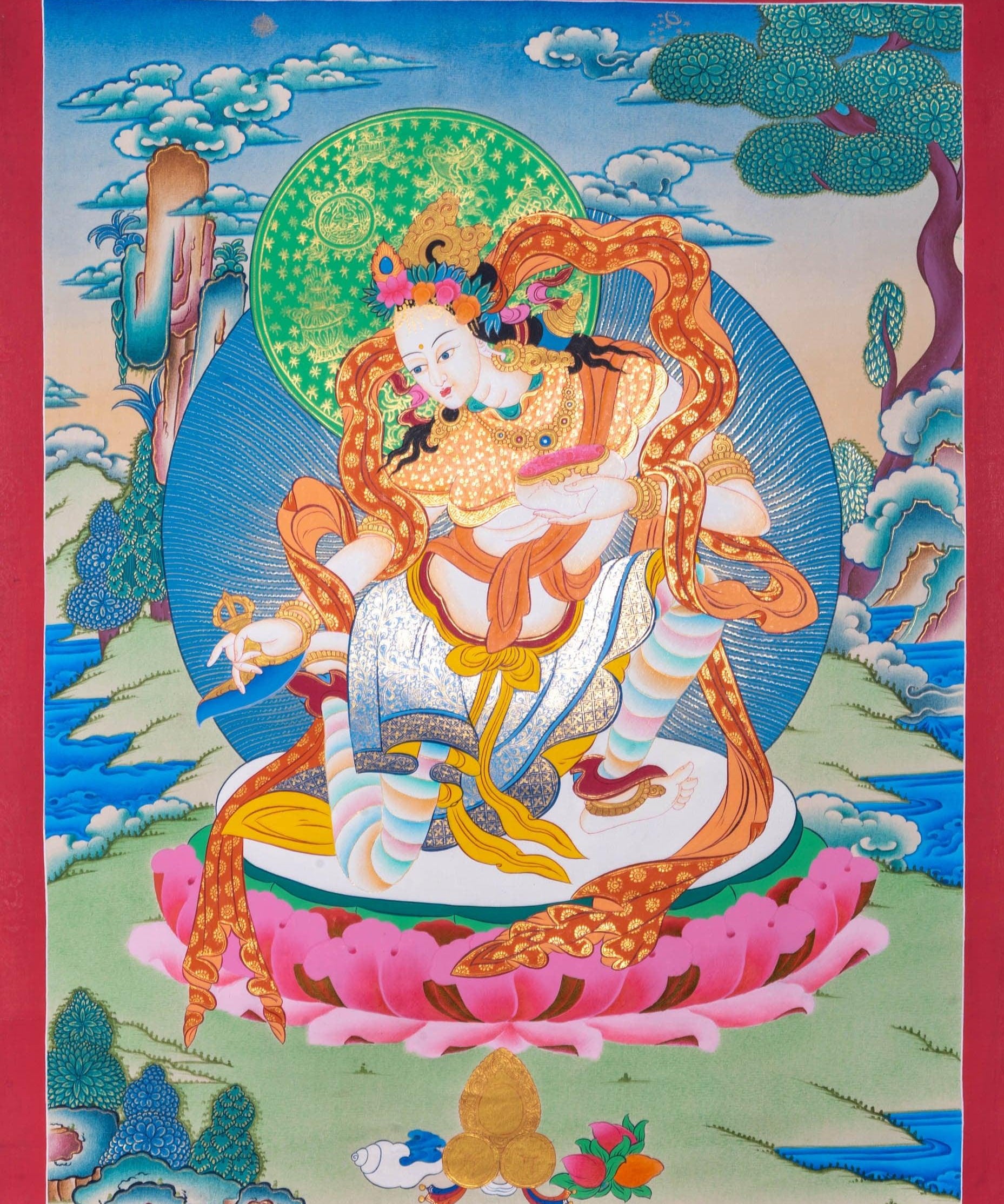 Vajrasattva Shakti Thangka Painting - HimalayasShop