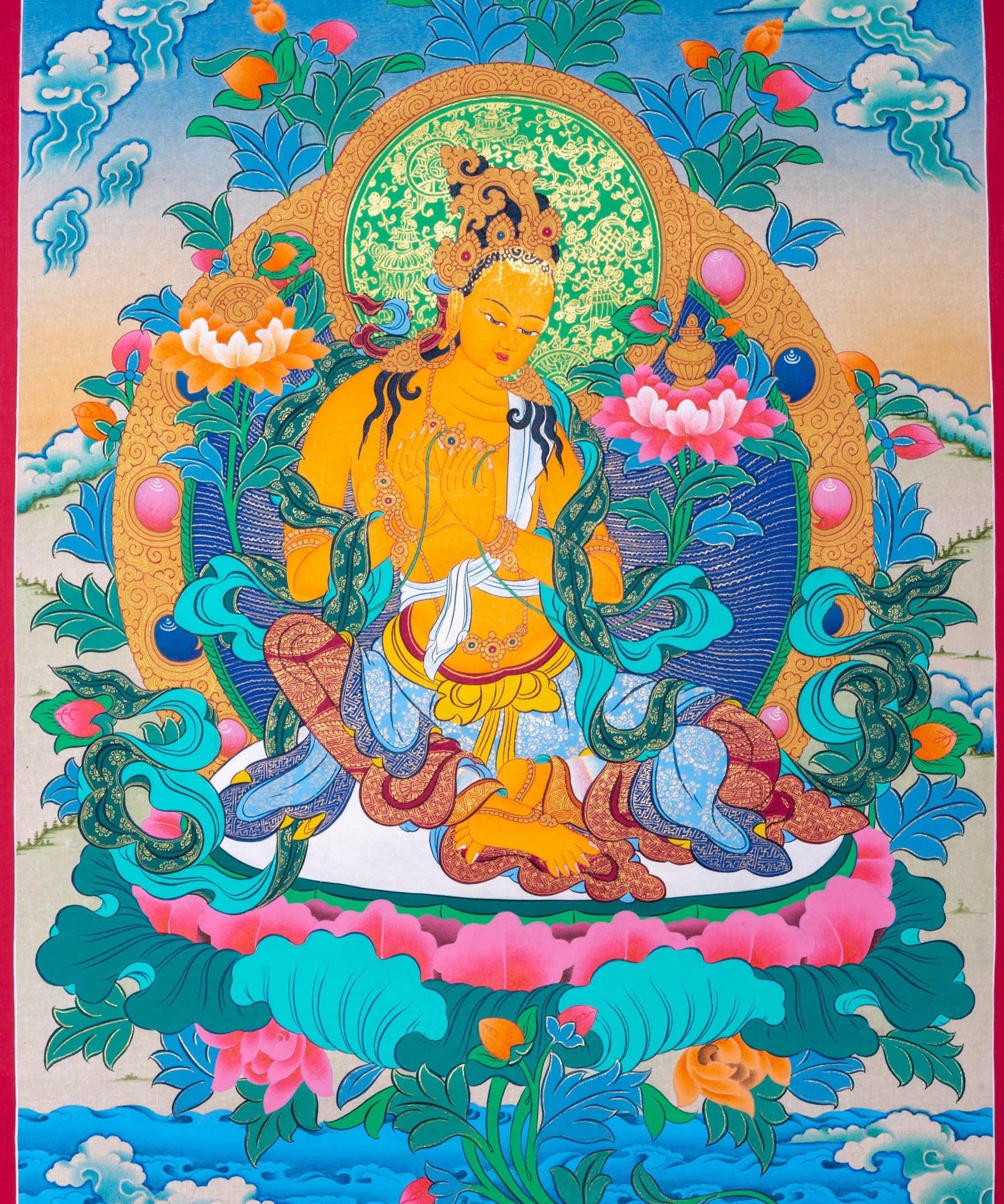 Vajrasattva Shakti Thangka Painting - HimalayasShop