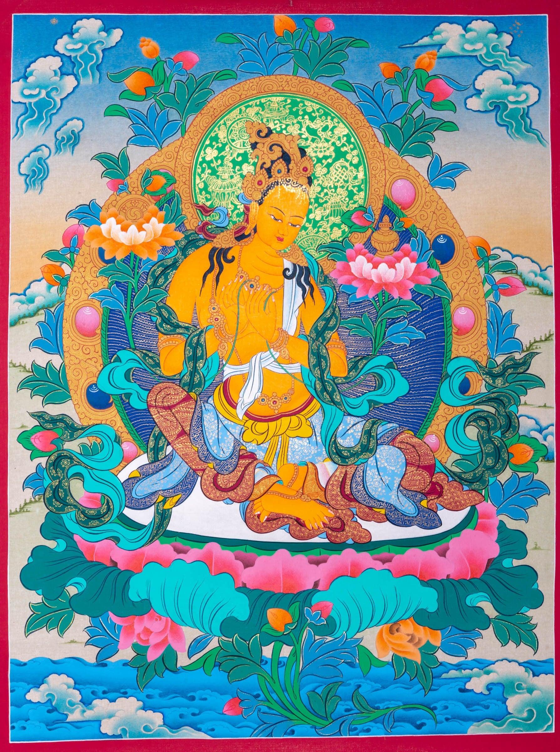 Vajrasattva Shakti Thangka Painting - HimalayasShop