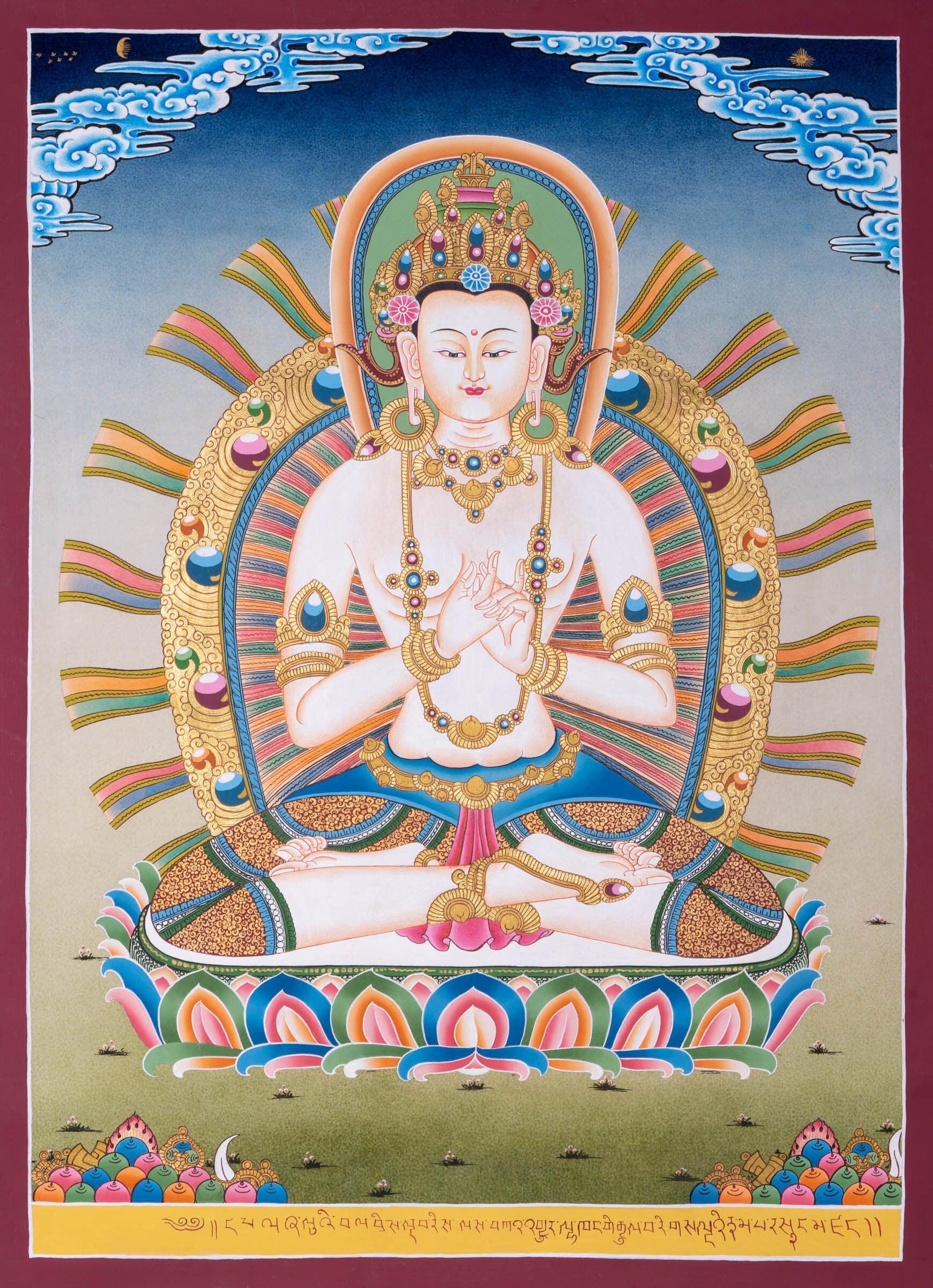Five Buddha Newari Thangka Painting - Himalayas Shop