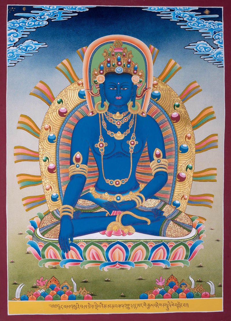 Five Buddha Newari Thangka Painting - Himalayas Shop