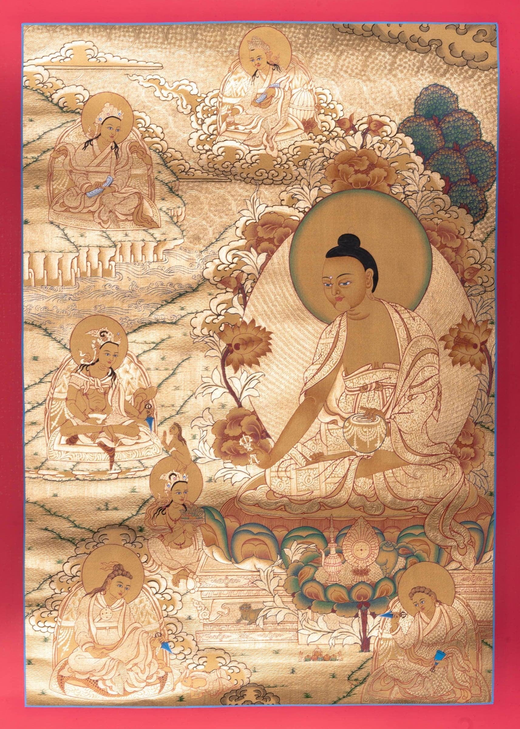 Guru Set Buddhist Painting - Thangka - Himalayas Shop