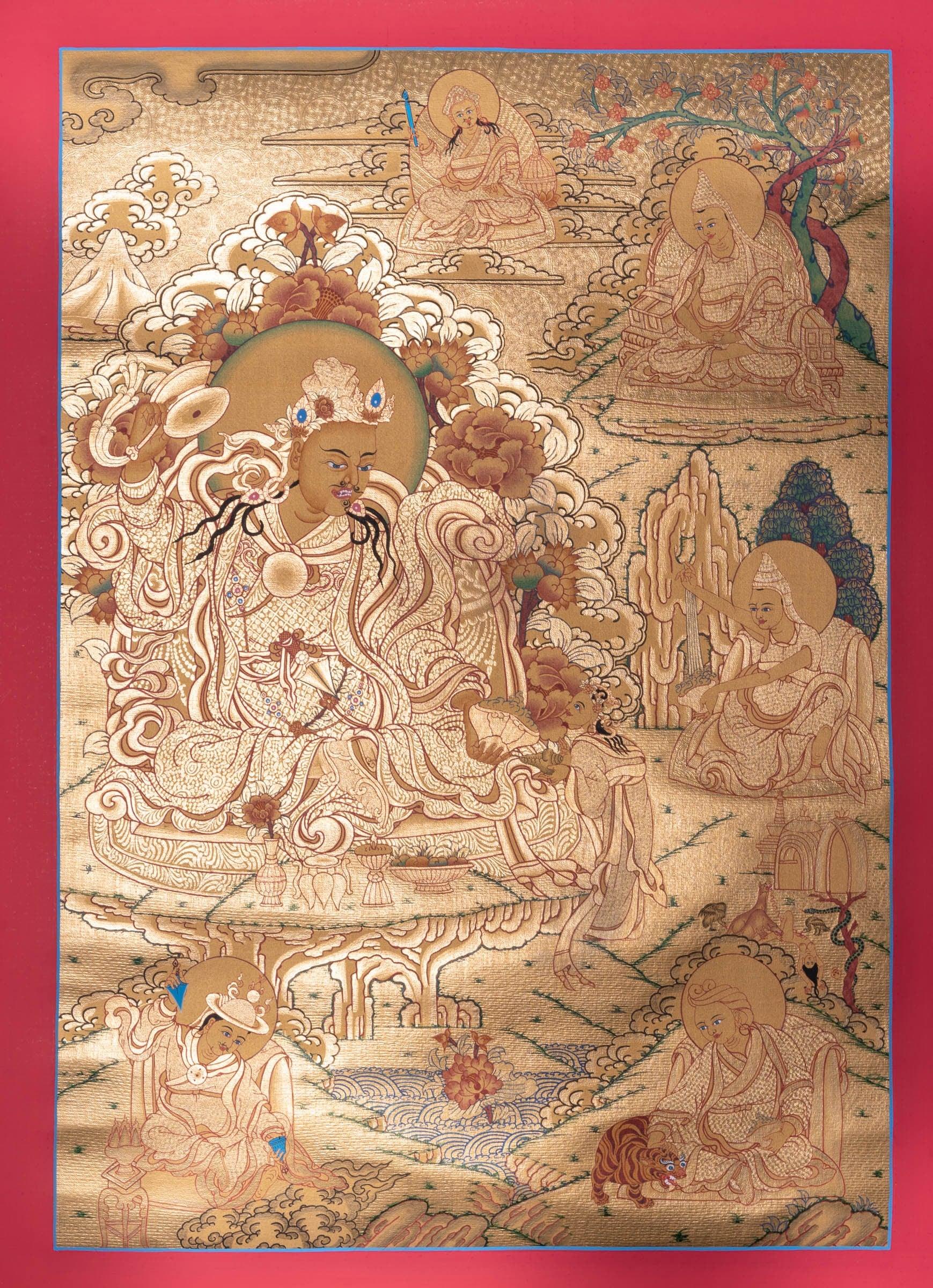 Guru Set Buddhist Painting - Thangka - Himalayas Shop