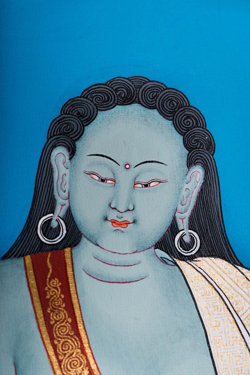 Milarepa Thangka painting on Cotton Canvas - Himalayas Shop