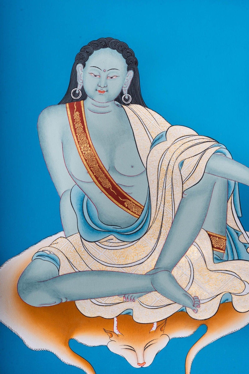 Milarepa Thangka painting on Cotton Canvas - Himalayas Shop