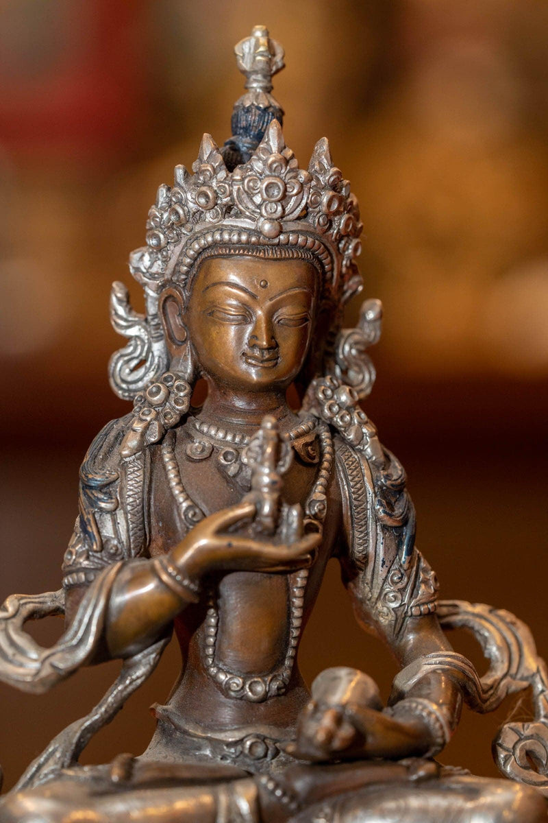 Bajrasattwa Statue small size silver plated