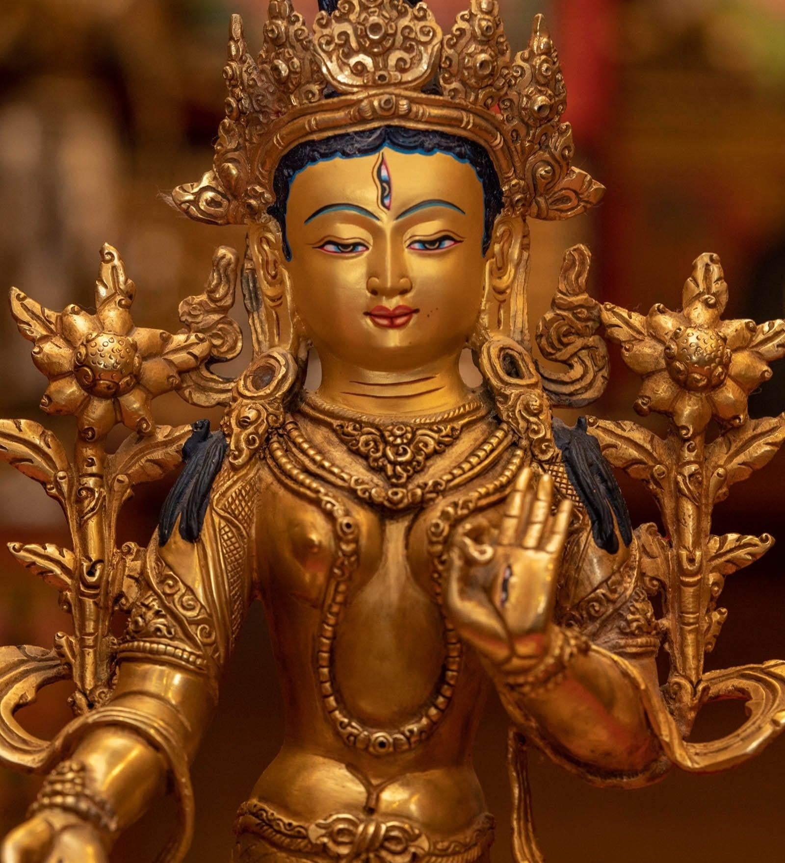 White Tara Gold Plated Statue ( Arya Statue
