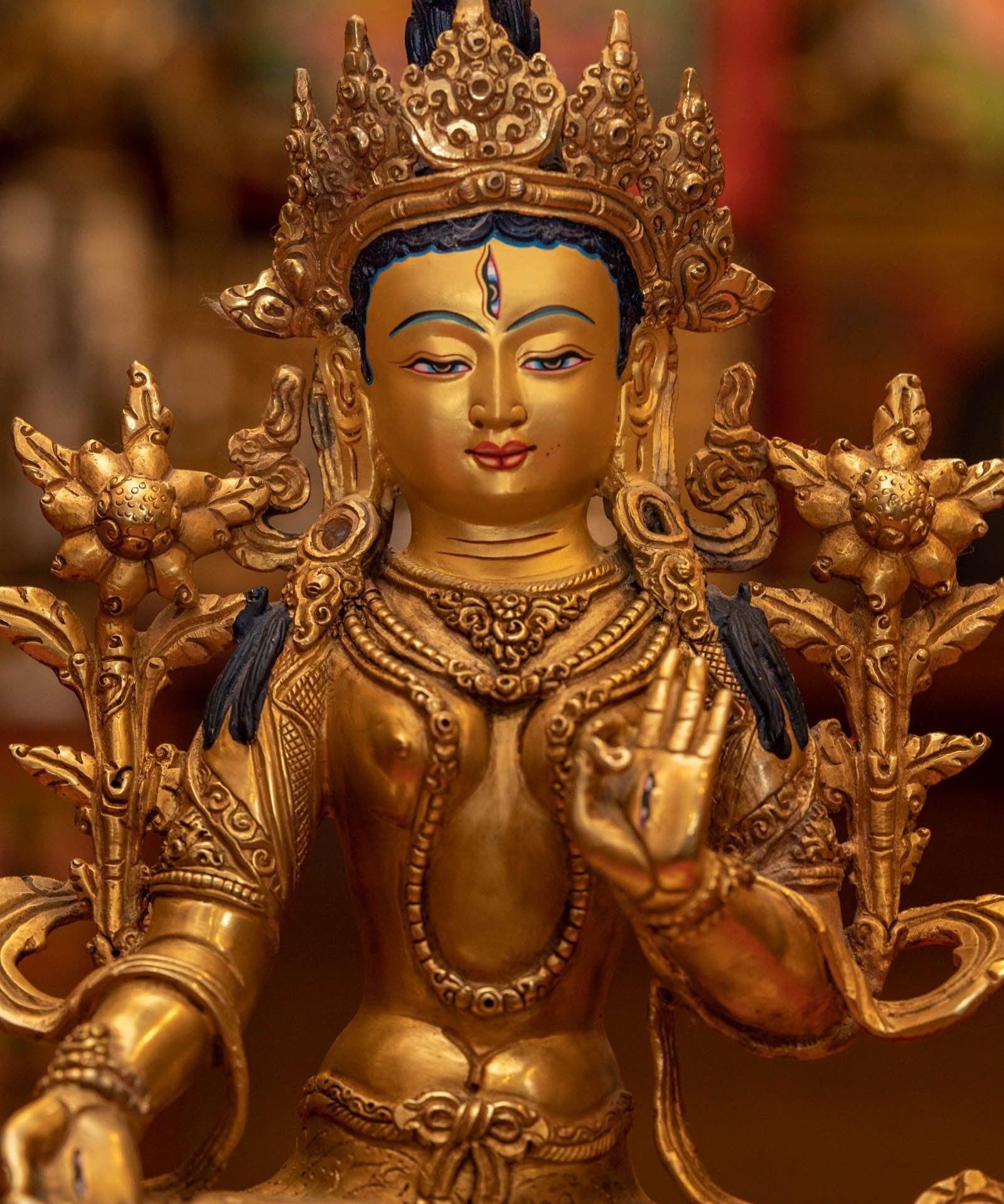 White Tara Gold Plated Statue ( Arya Statue
