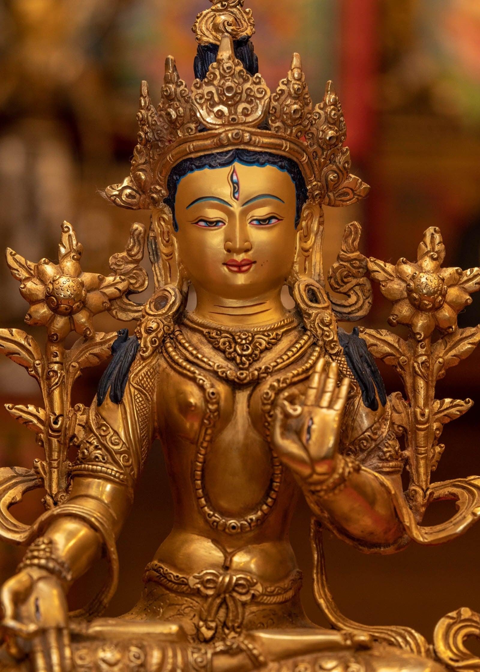 White Tara Gold Plated Statue ( Arya Statue