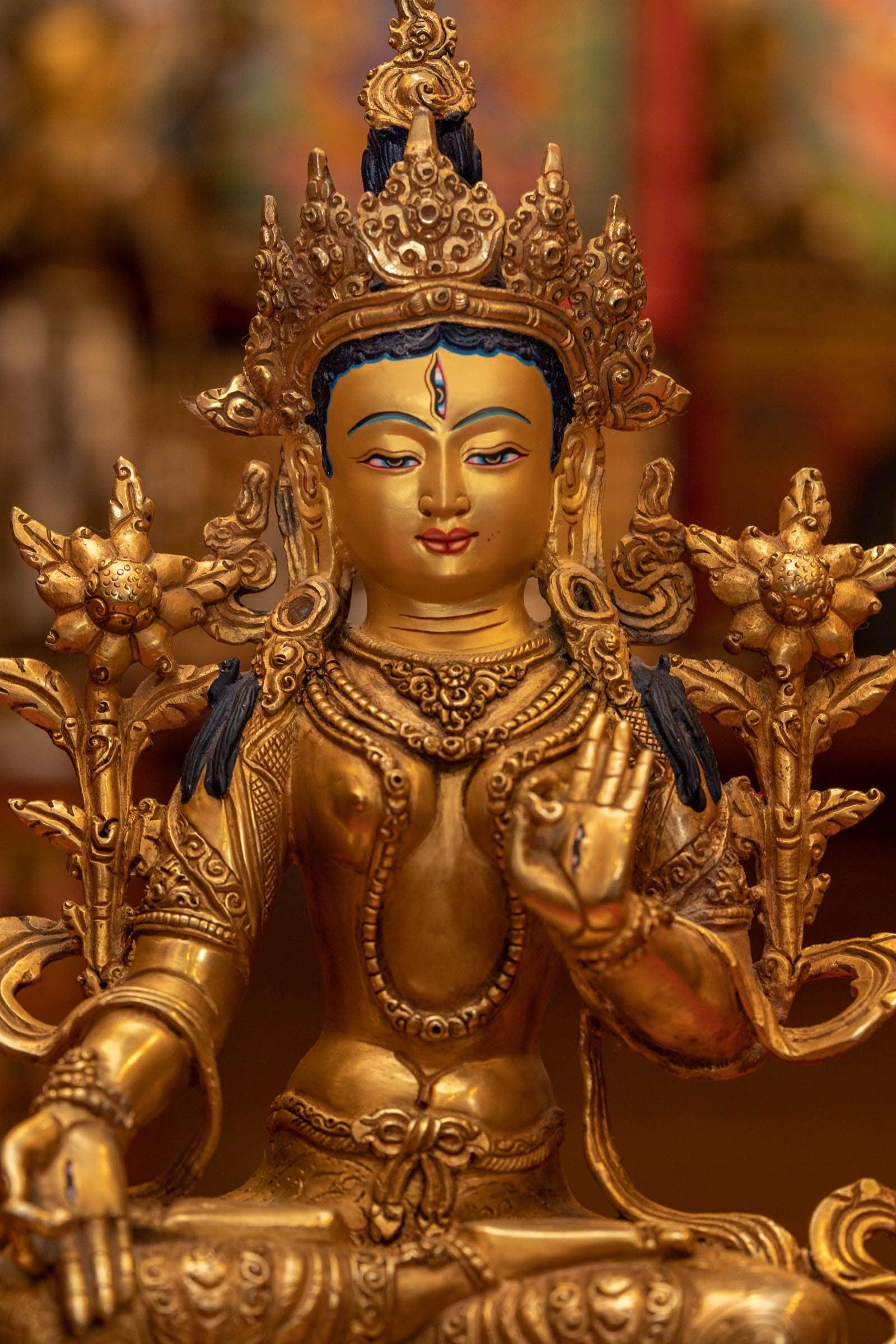 White Tara Gold Plated Statue ( Arya Statue