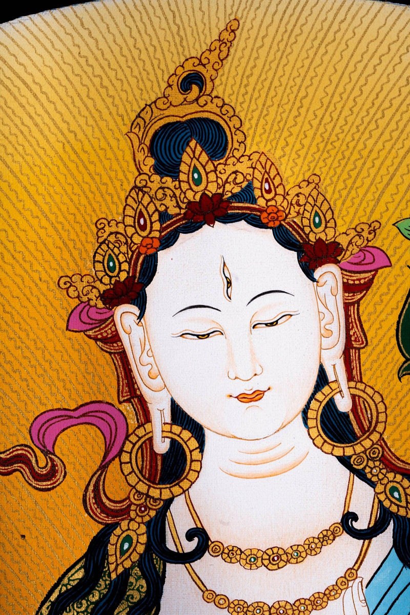 White Tara Thangka Painting