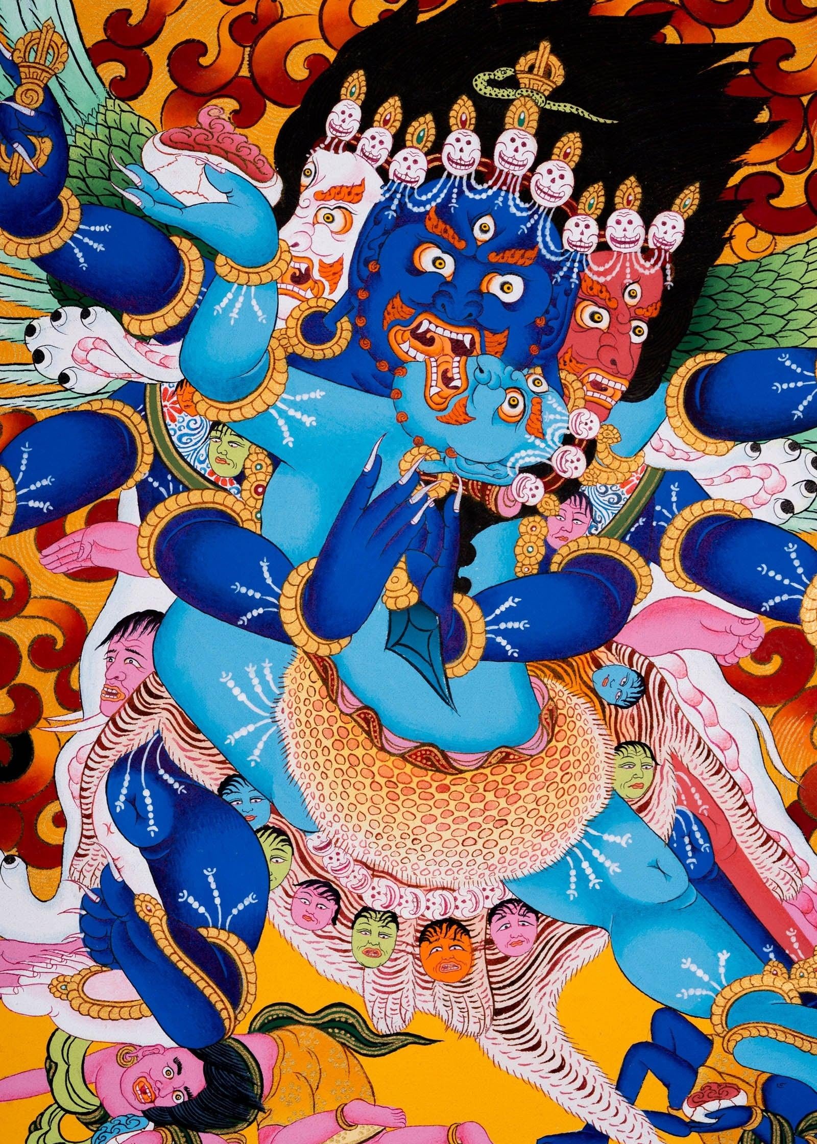 Wrathful deity - Vajrakilaya Thangka Painting