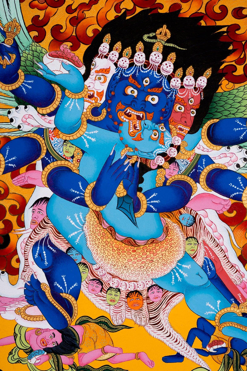 Wrathful deity - Vajrakilaya Thangka Painting