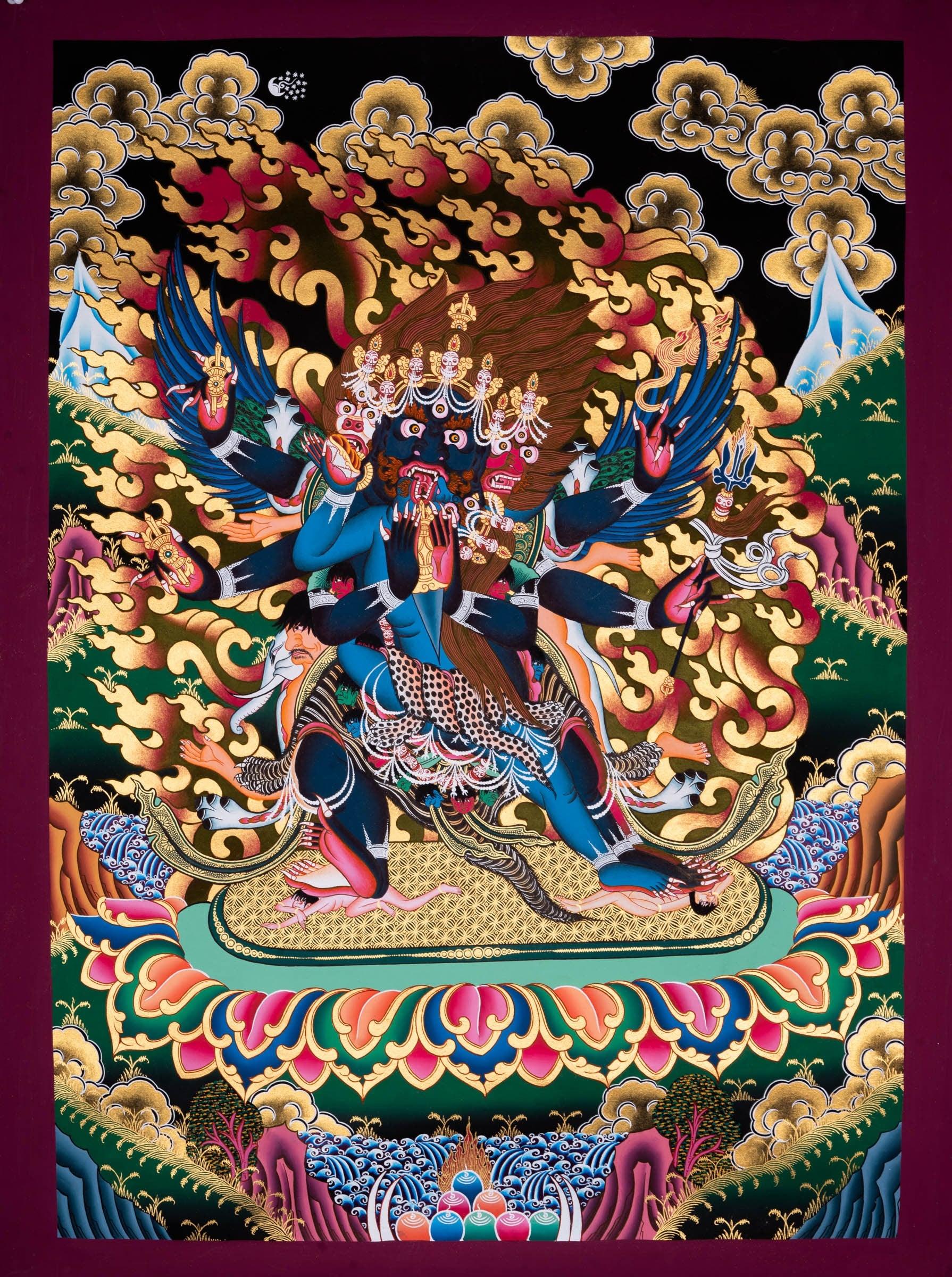 Vajrakilaya Thangka Painting - Wrathful deity