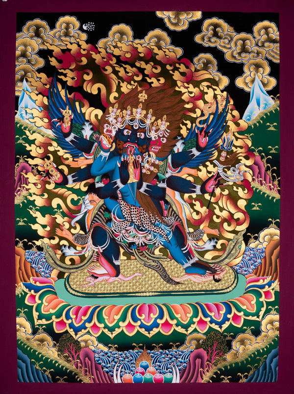 Vajrakilaya Thangka Painting - Wrathful deity