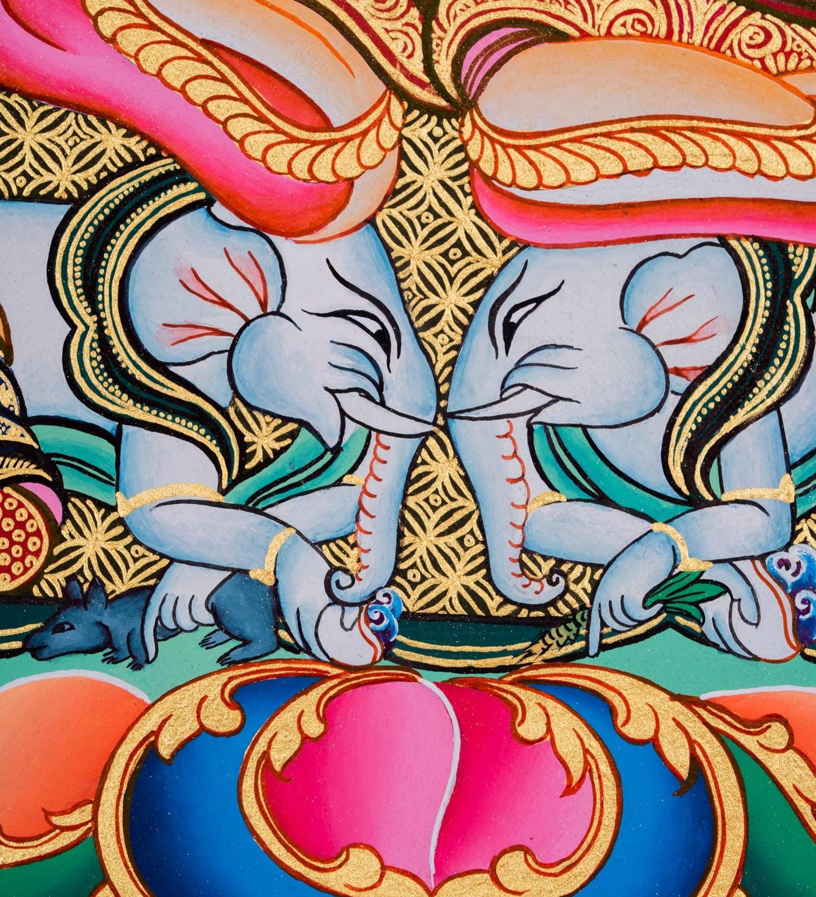 White Mahakala Thangka Painting