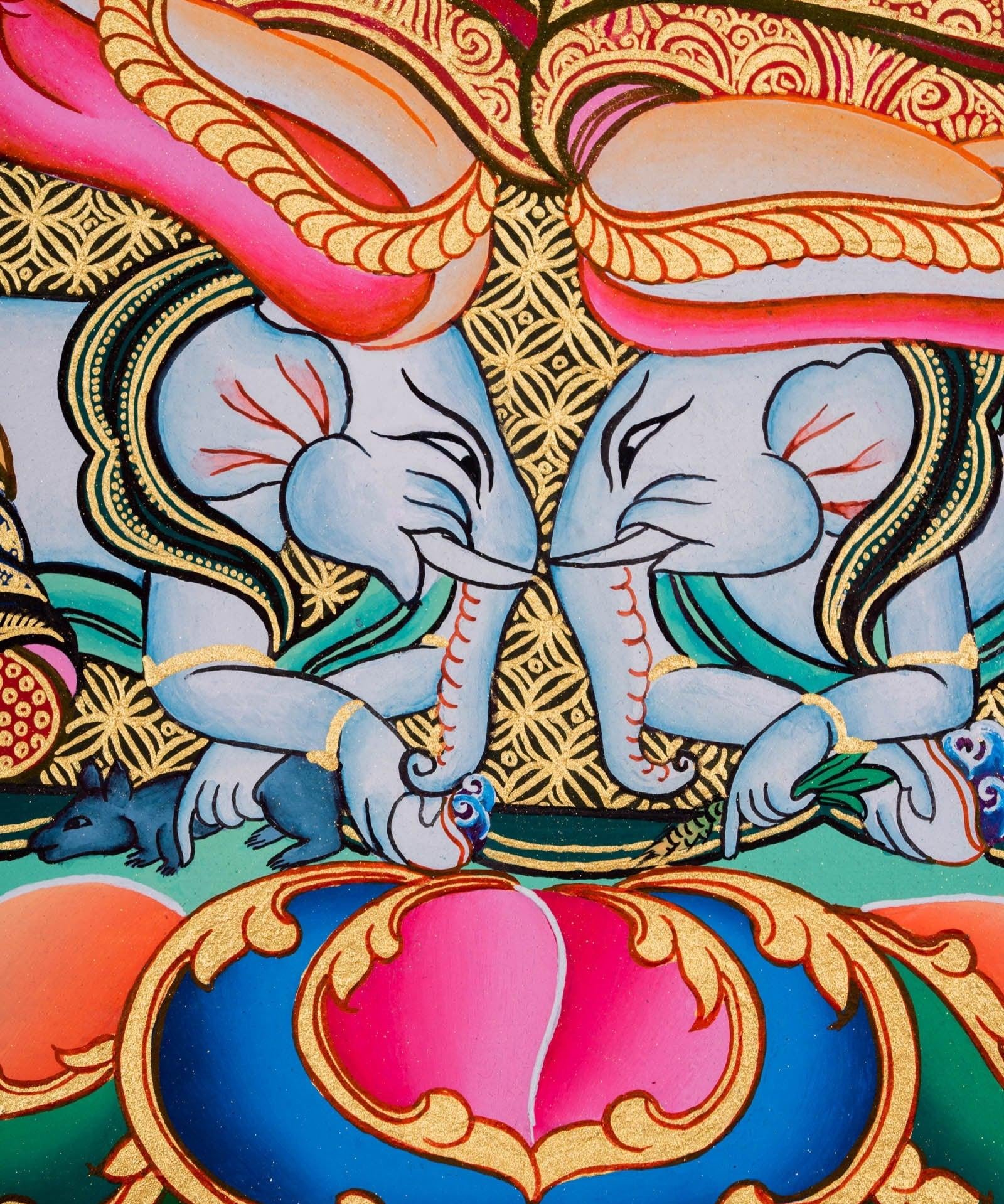 White Mahakala Thangka Painting