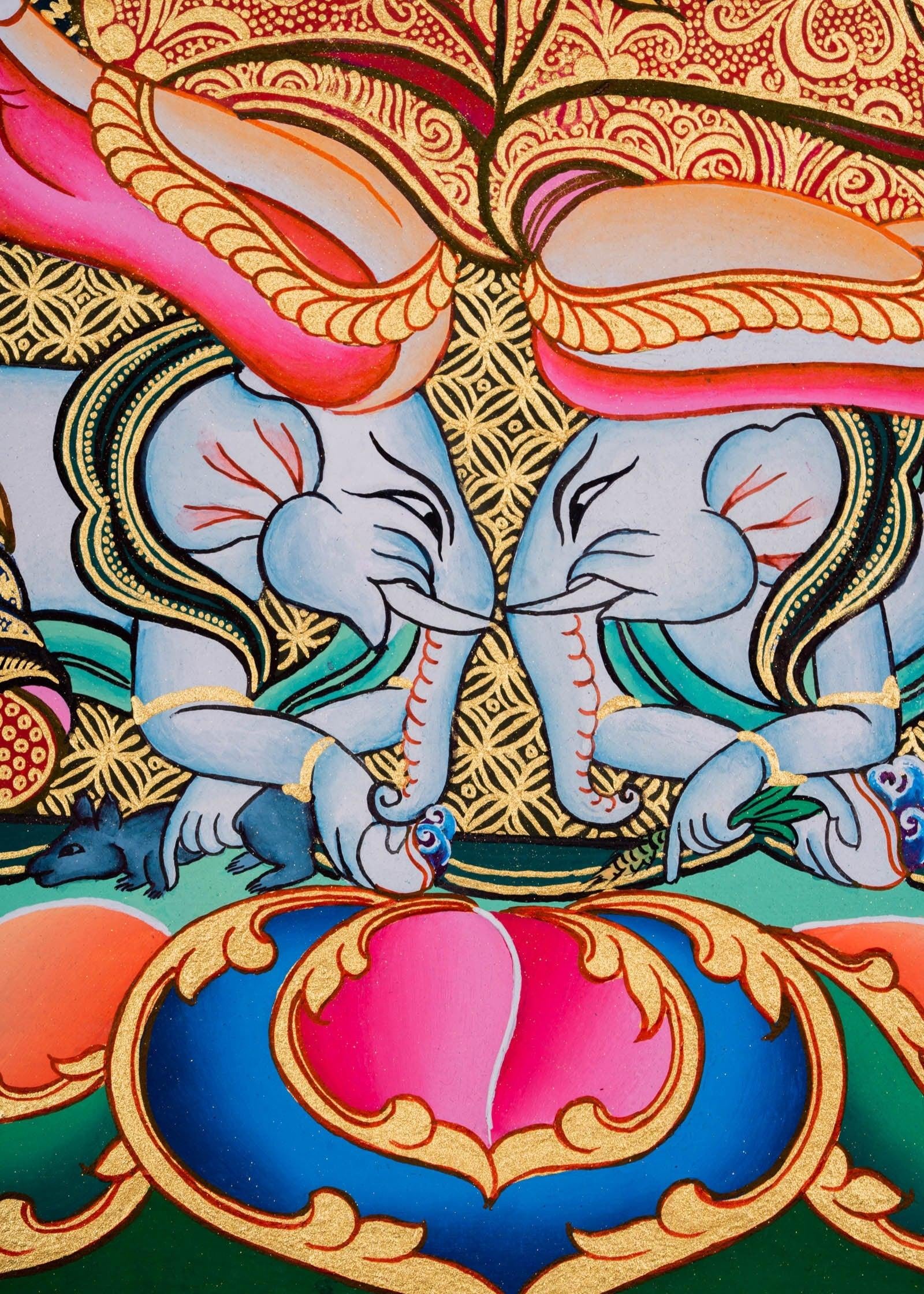 White Mahakala Thangka Painting