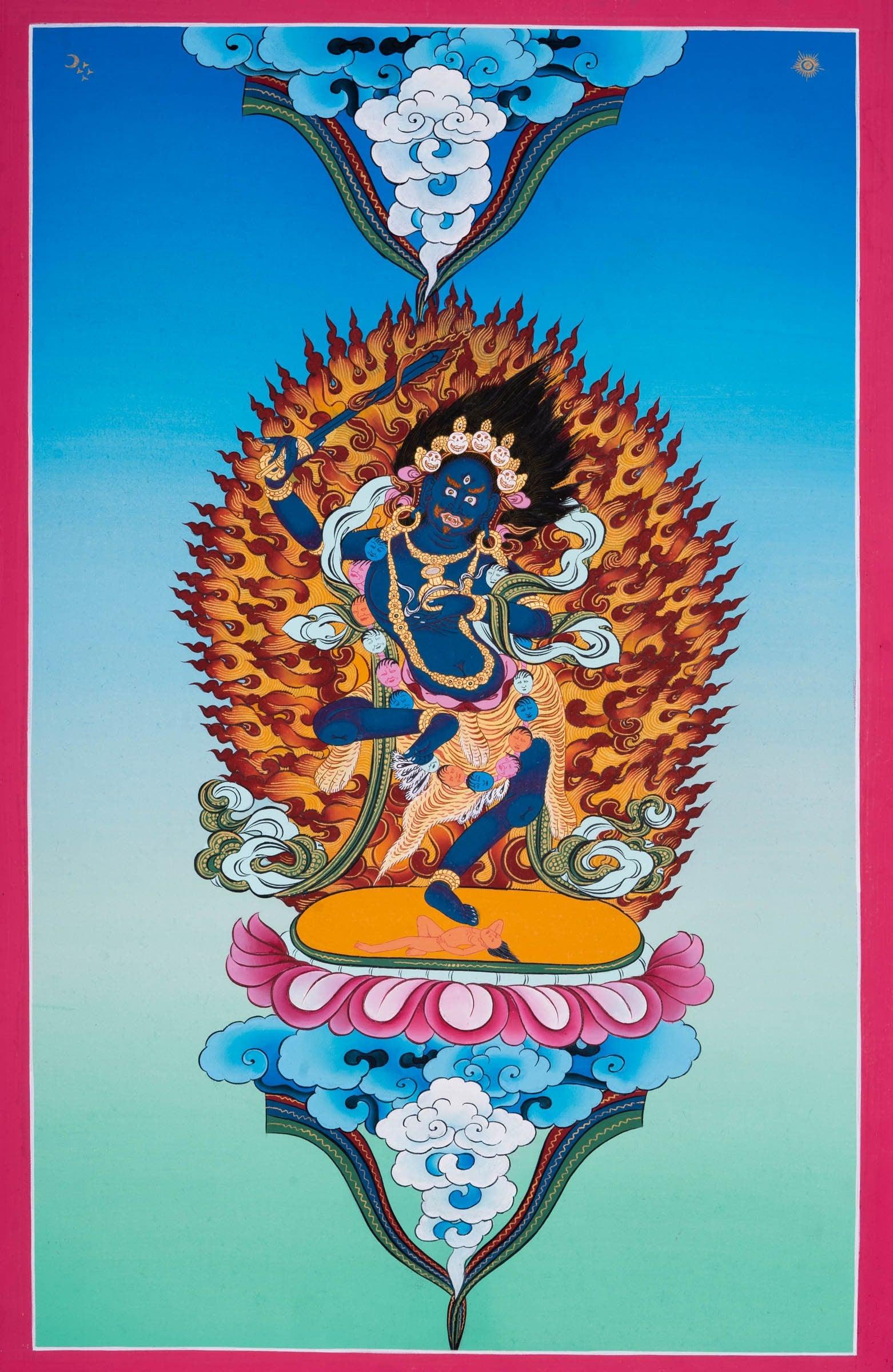Black Manjushri Thangka Painting