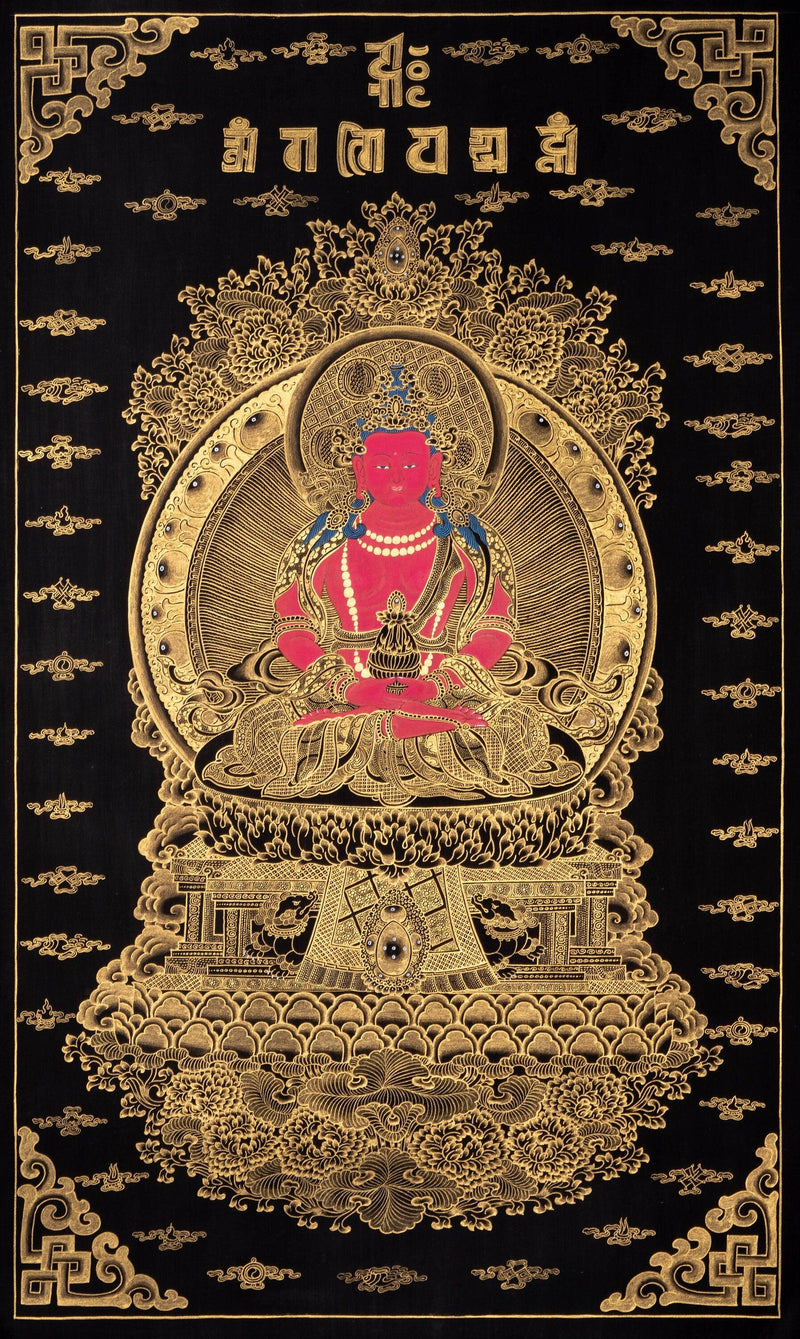 Amitayus Buddha Thangka Painting