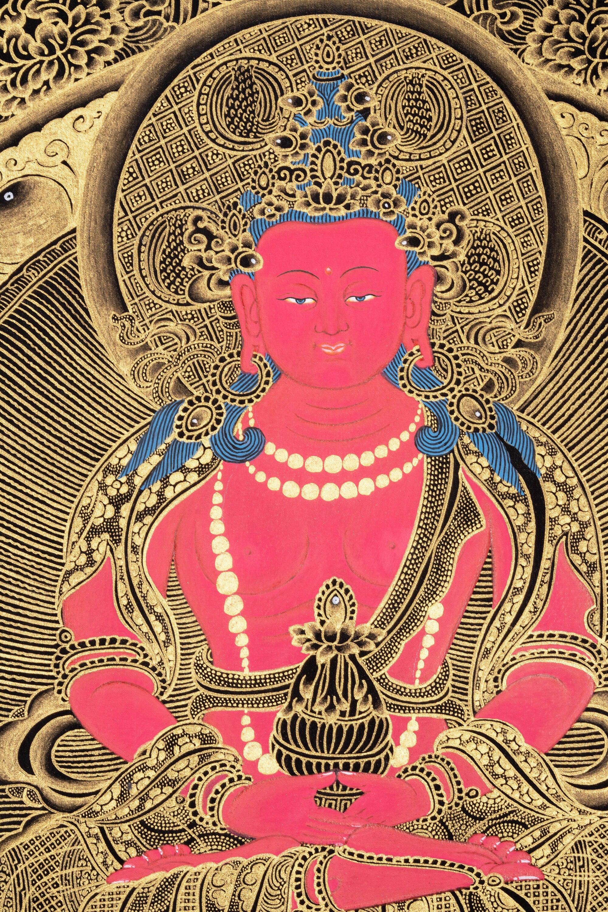 Amitayus Buddha Thangka Painting