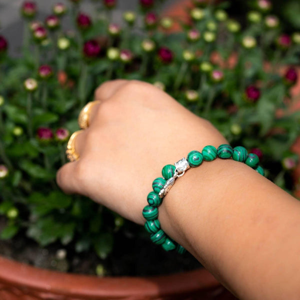 Beautiful Green Malachite Round Bracelets
