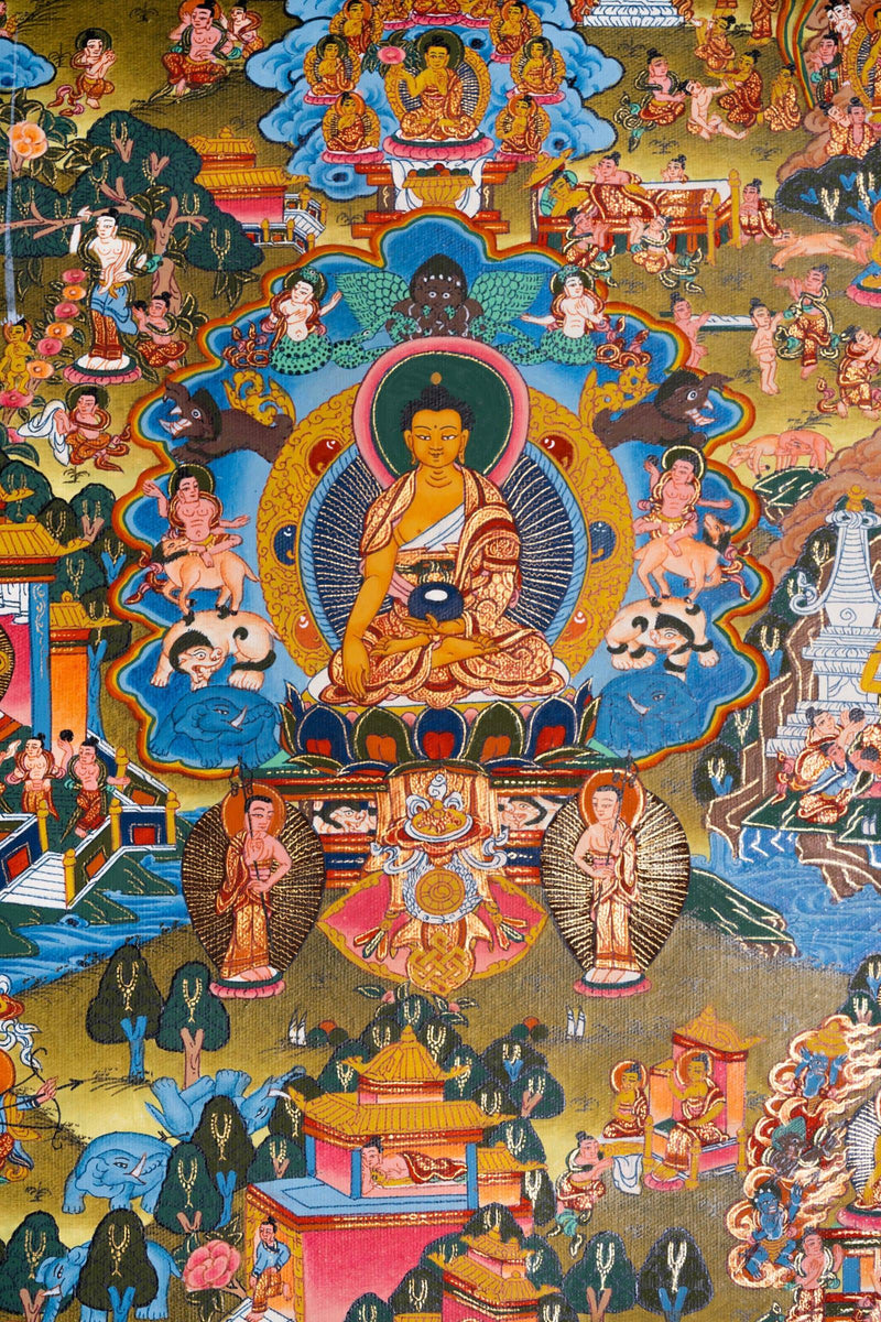 Thangka of Buddha Life - Himalayas Shop