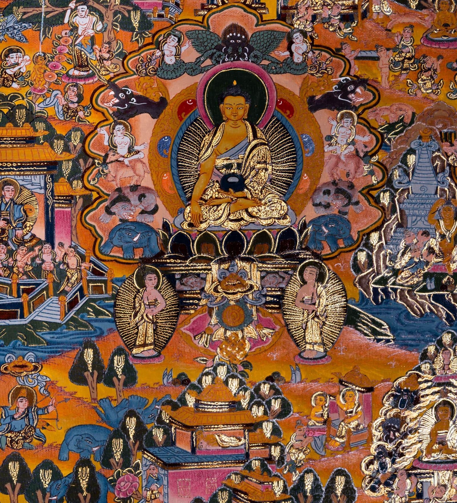 Thangka of Buddha Life - Himalayas Shop