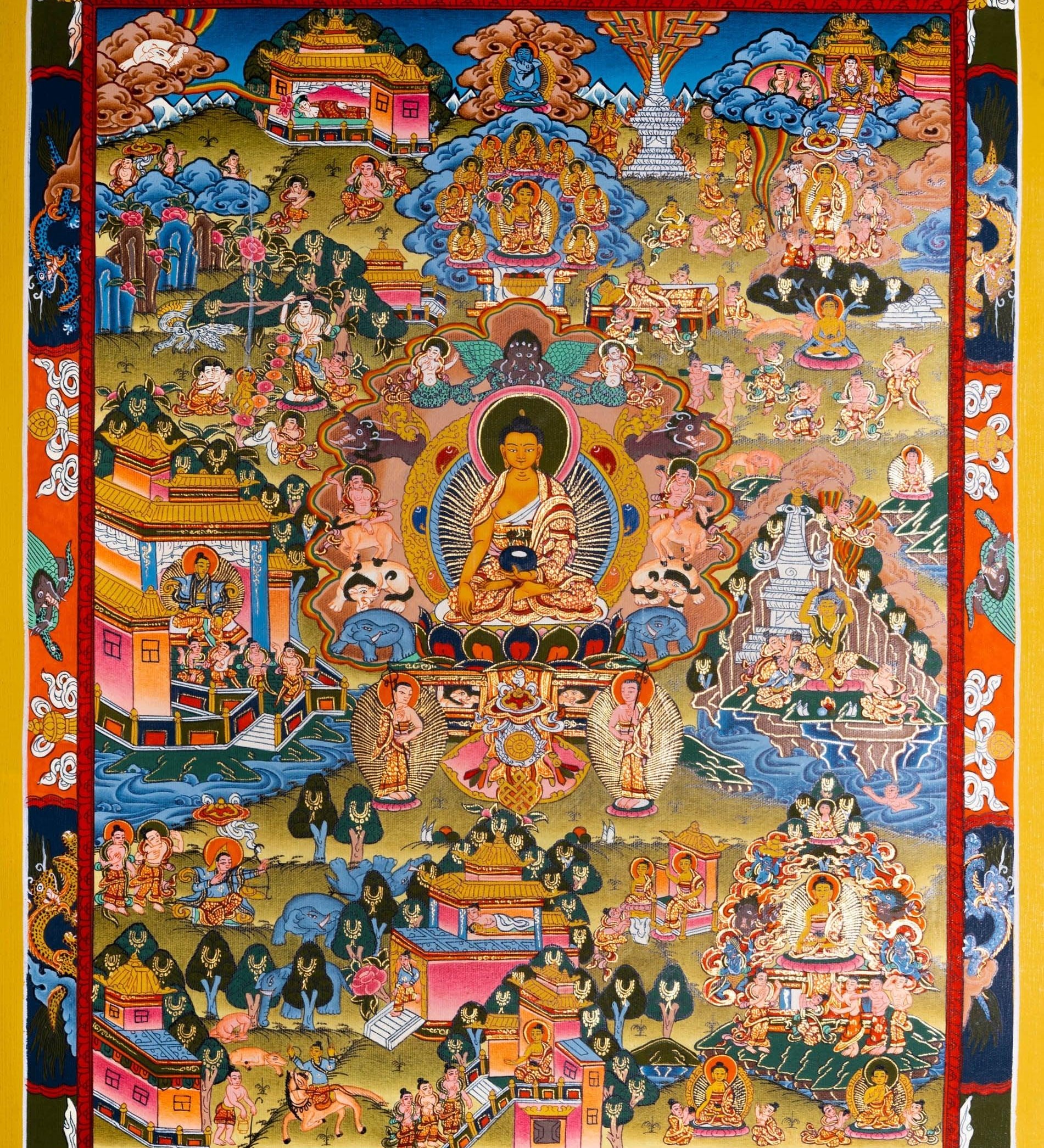 Thangka of Buddha Life - Himalayas Shop