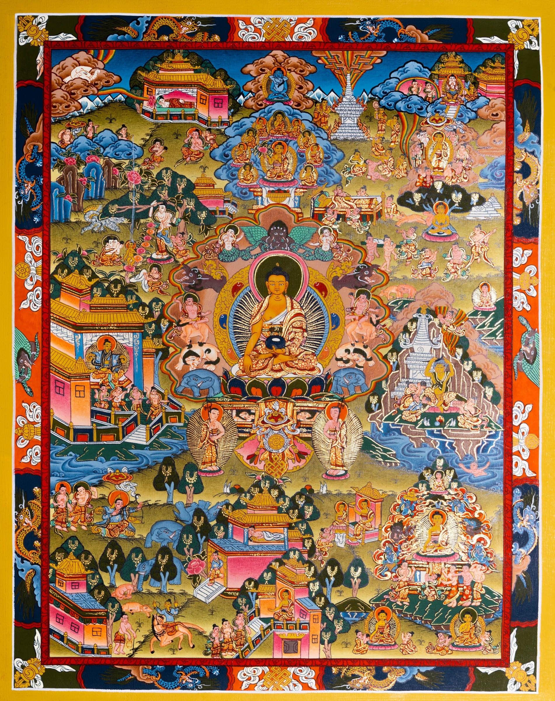 Thangka of Buddha Life - Himalayas Shop