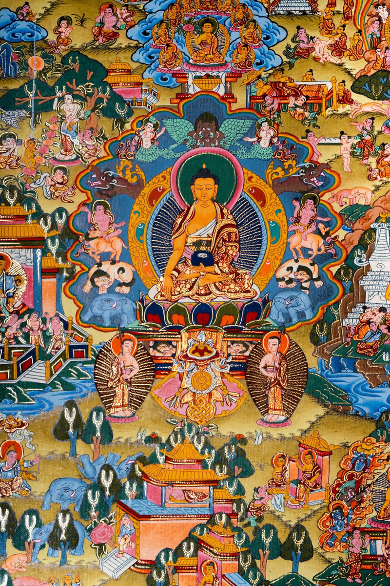 Thangka of Buddha Life - Himalayas Shop
