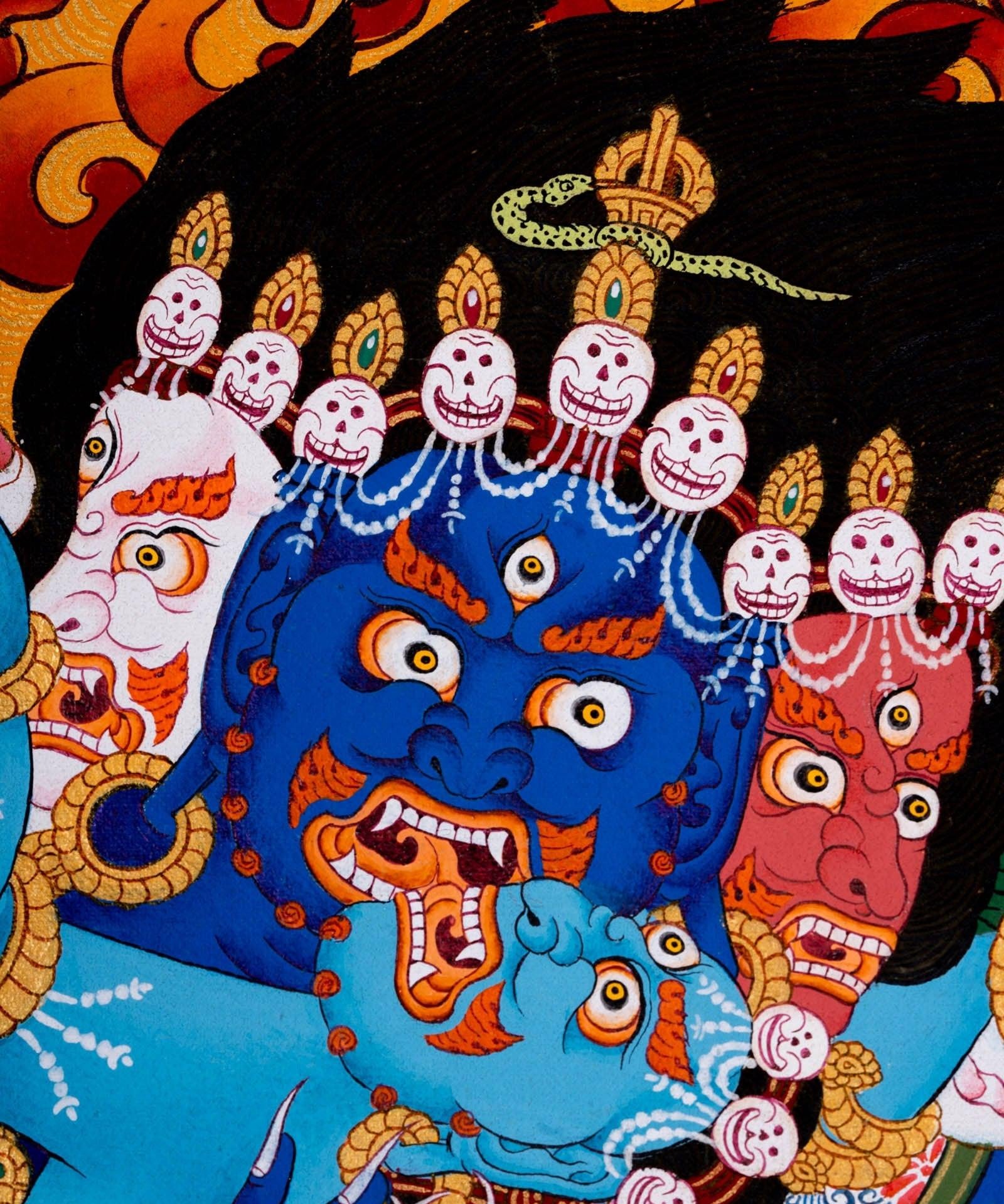 Wrathful deity - Vajrakilaya Thangka Painting