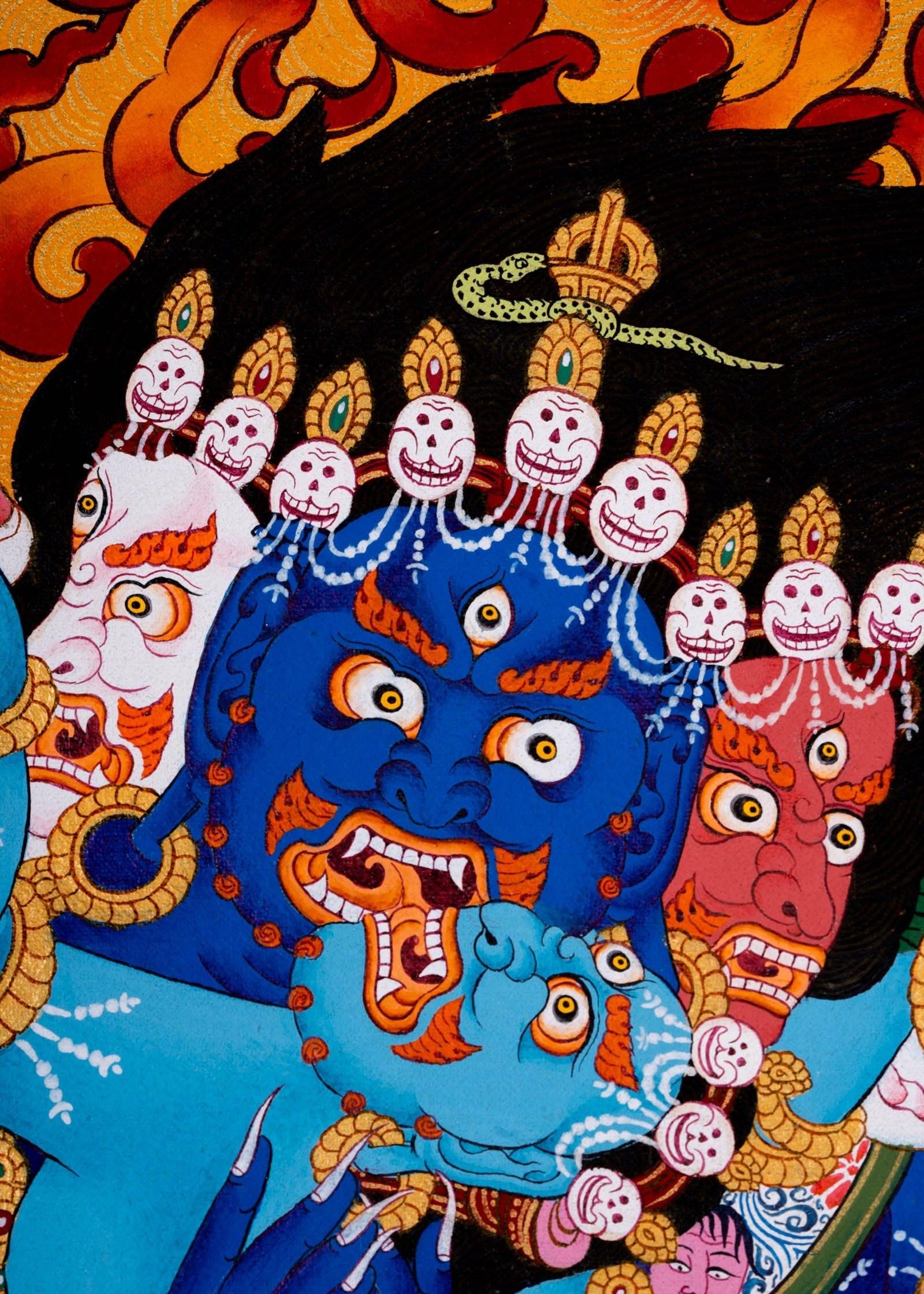 Wrathful deity - Vajrakilaya Thangka Painting