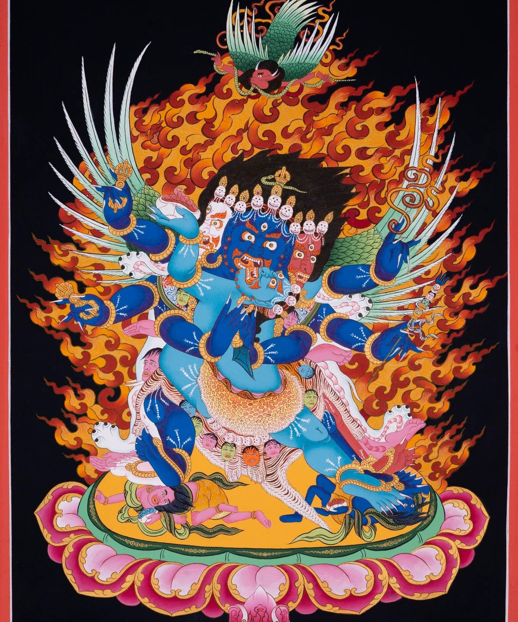 Wrathful deity - Vajrakilaya Thangka Painting