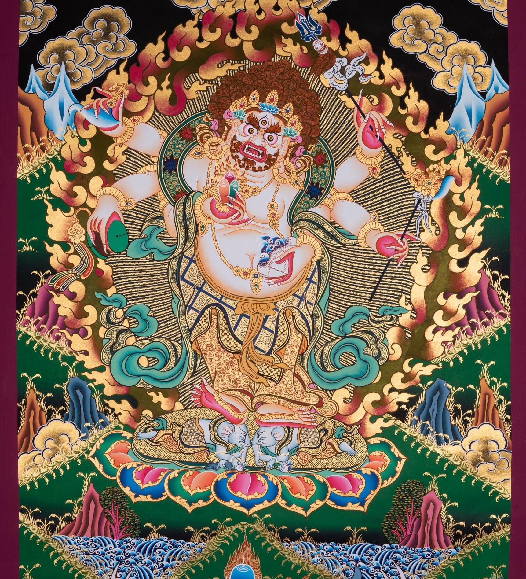 White Mahakala Thangka painting