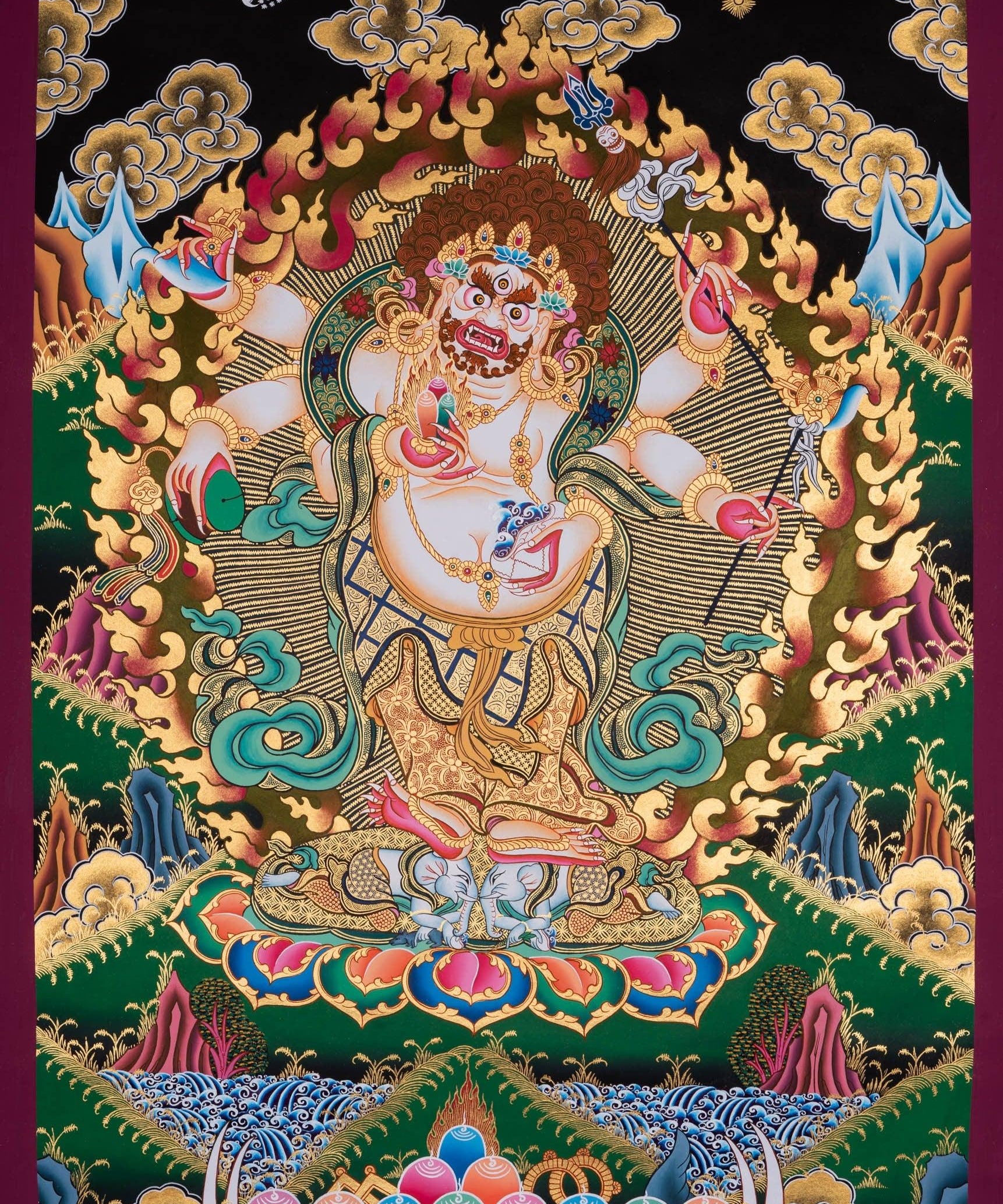 White Mahakala Thangka painting