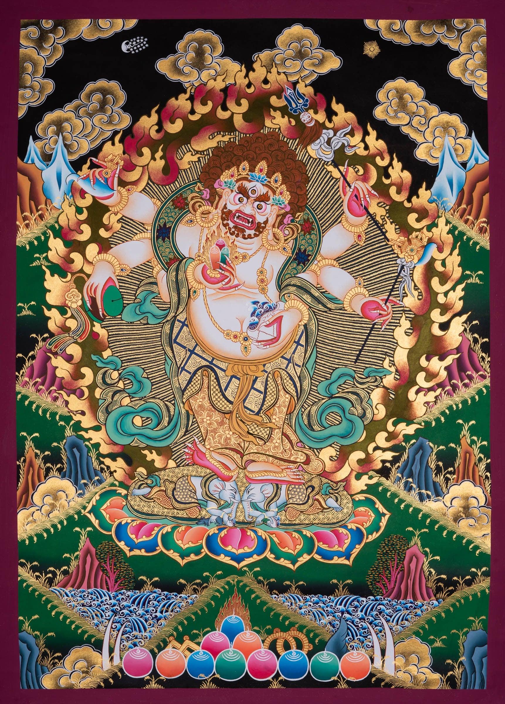 White Mahakala Thangka painting