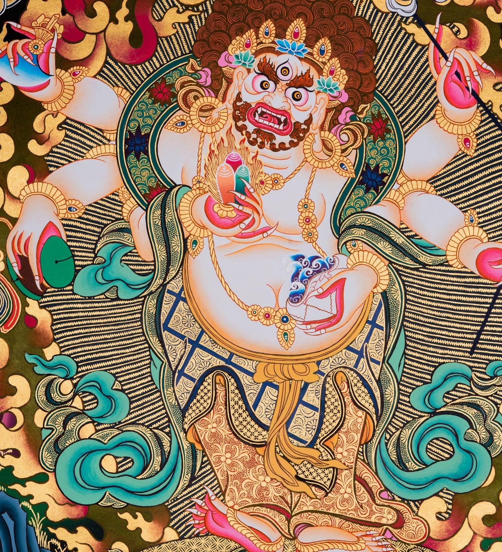 White Mahakala Thangka Painting