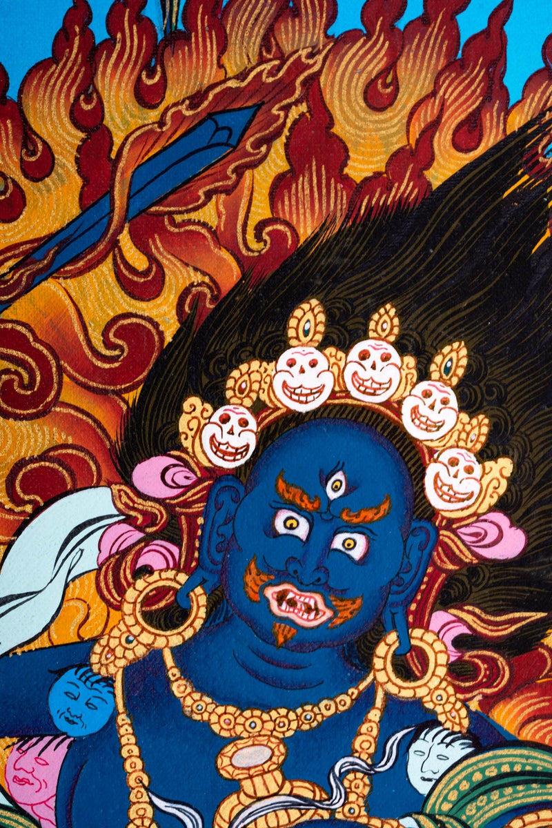 Black Manjushri Thangka Painting - Himalayas Shop