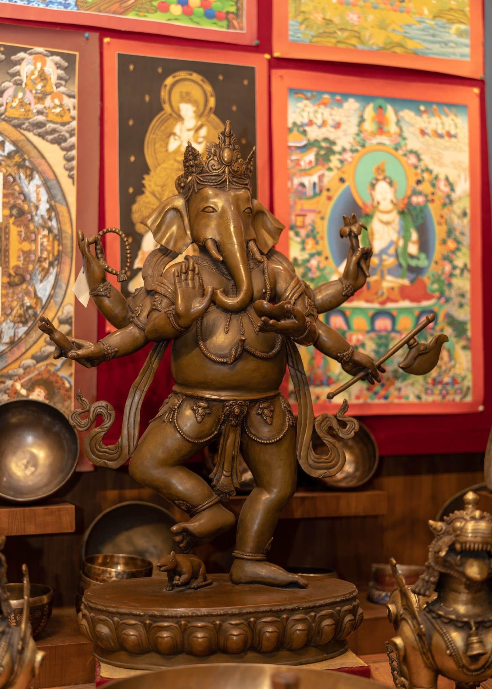 Standing 6 hand Ganesh statue large size special collection piece.