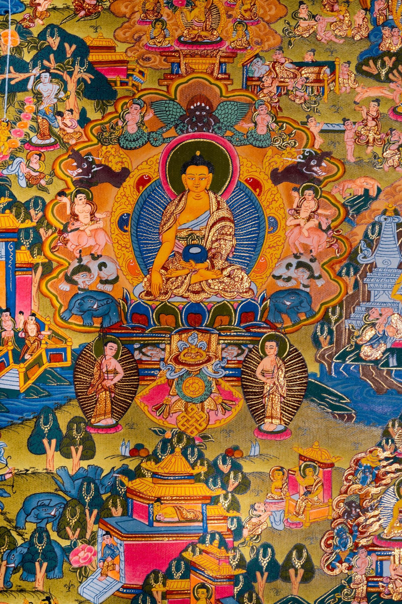 Thangka of Buddha Life - Himalayas Shop