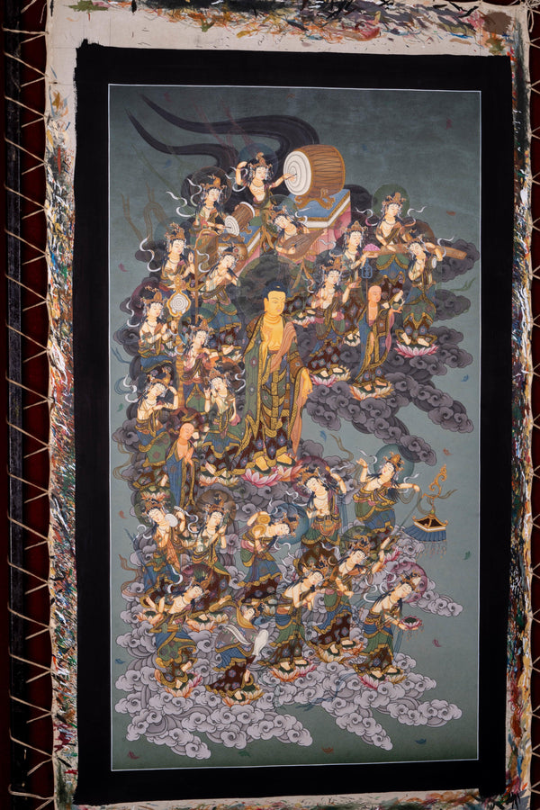 Buddha Japanese painting on cotton canvas – Handmade Thangka Painting from Nepal - HimalayasShop