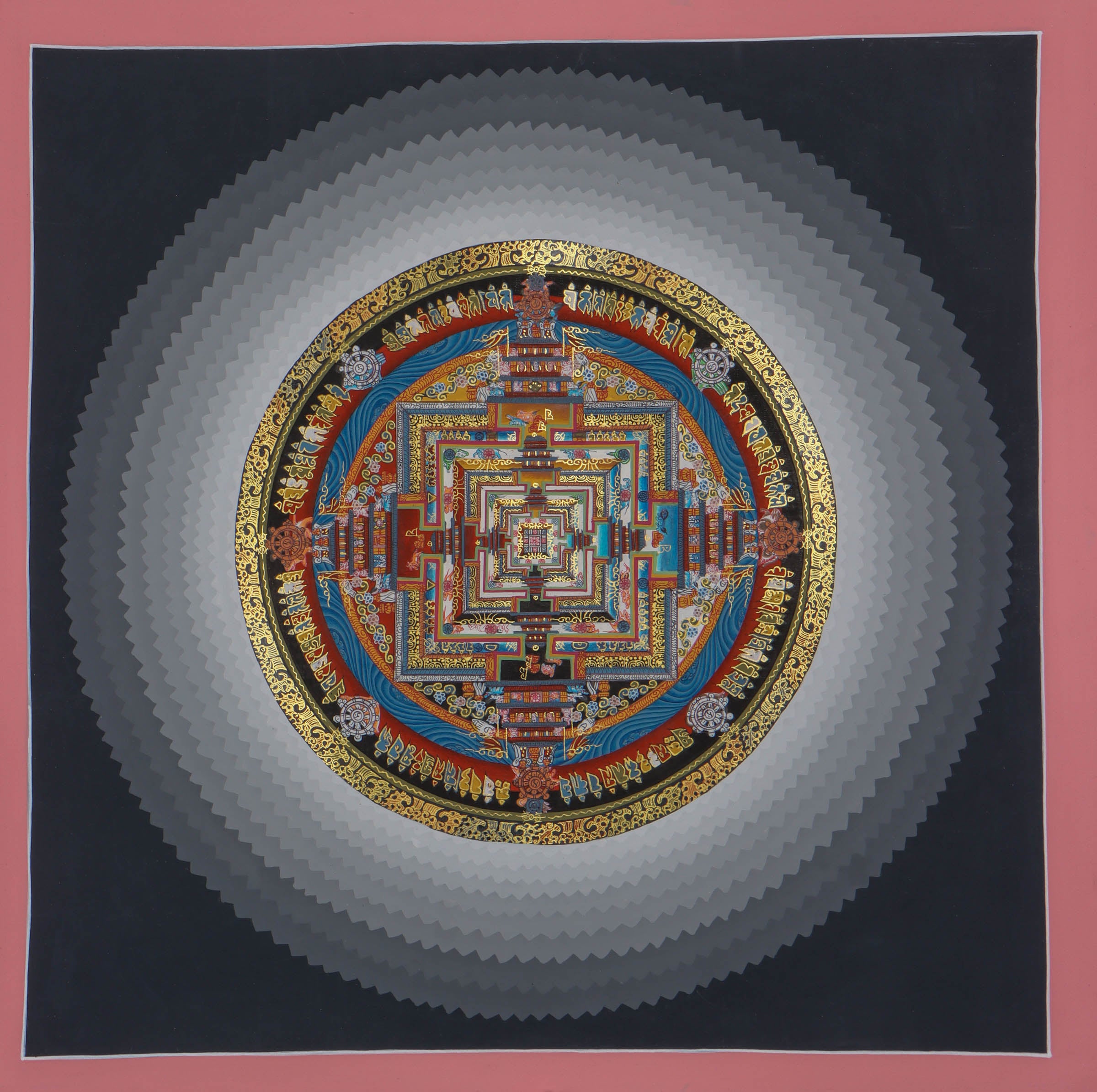 Lotus Kalachakra Mandala Thangka Painting - Himalayas Shop