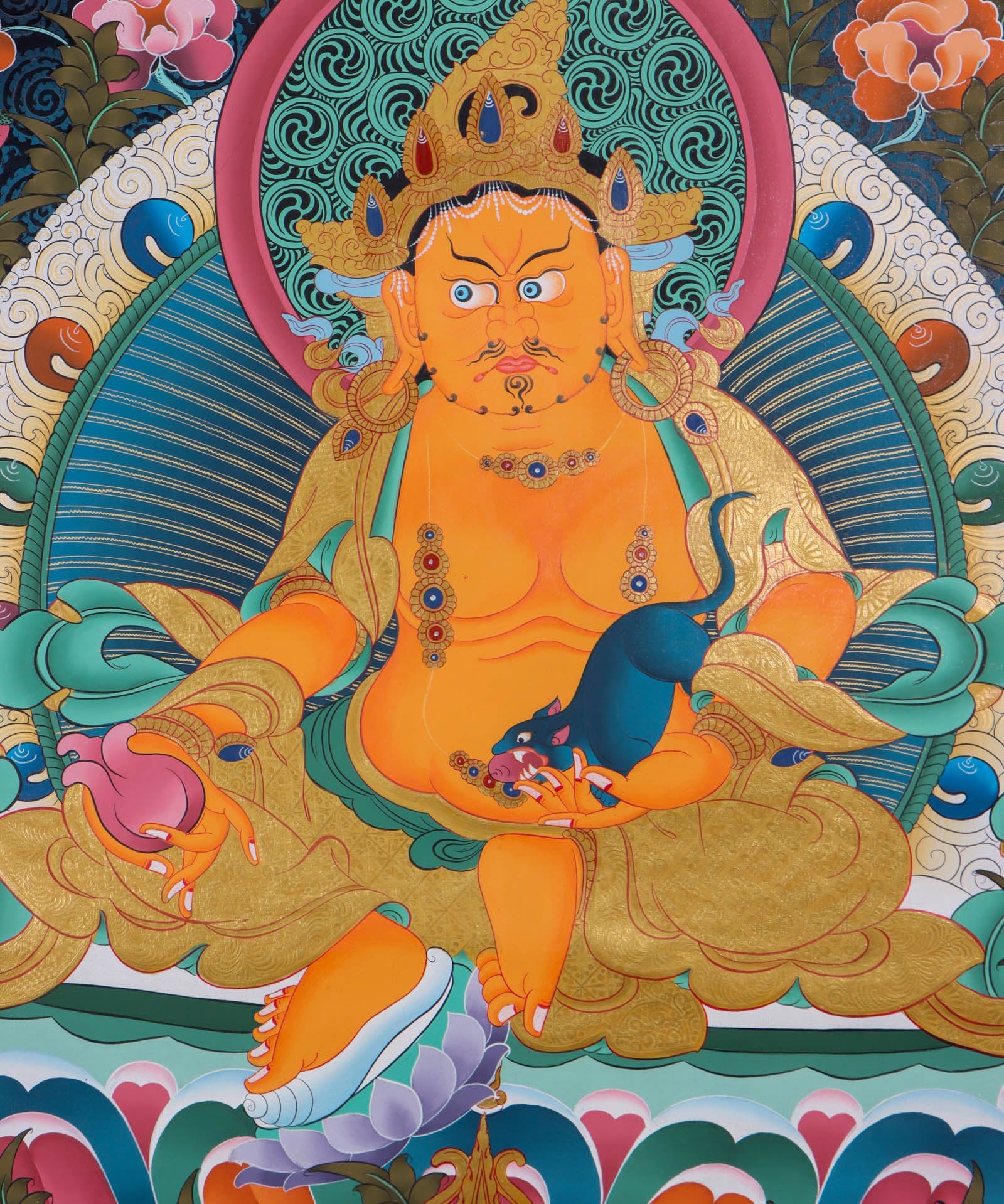Zambala for prosperity- High Quality Thangka