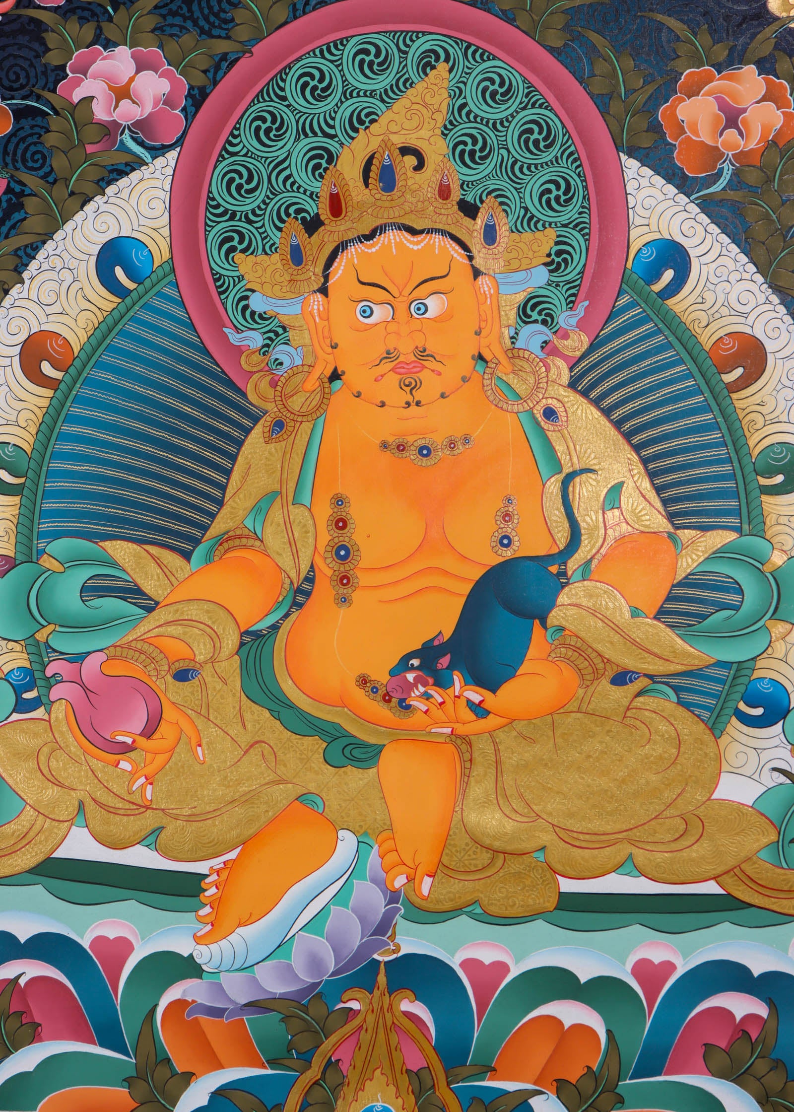 Zambala for prosperity- High Quality Thangka