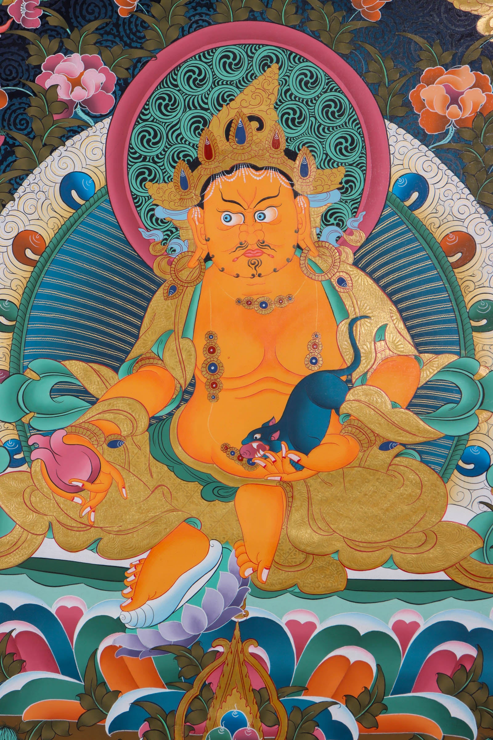 Zambala for prosperity- High Quality Thangka