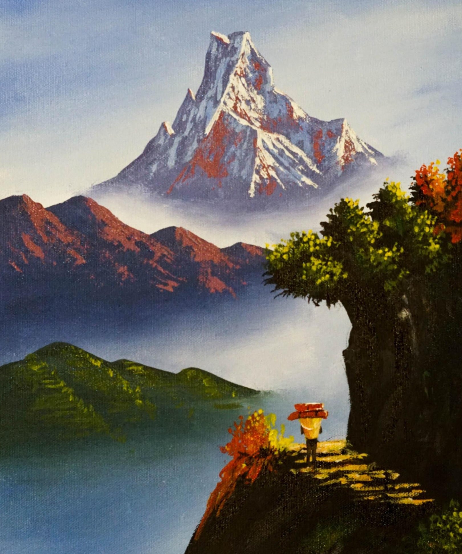 Himalayas Original painting of Mount Machhapuchhre - Himalayas Shop